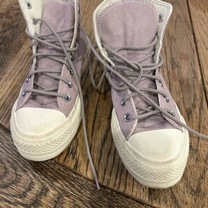 Women's Converse Chuck Taylor High-Top Platform Sneakers in Light Purple